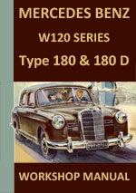 Mercedes Benz W120 180 and 180 Diesel 1953-1957 Workshop Service repair Manual Download PDF